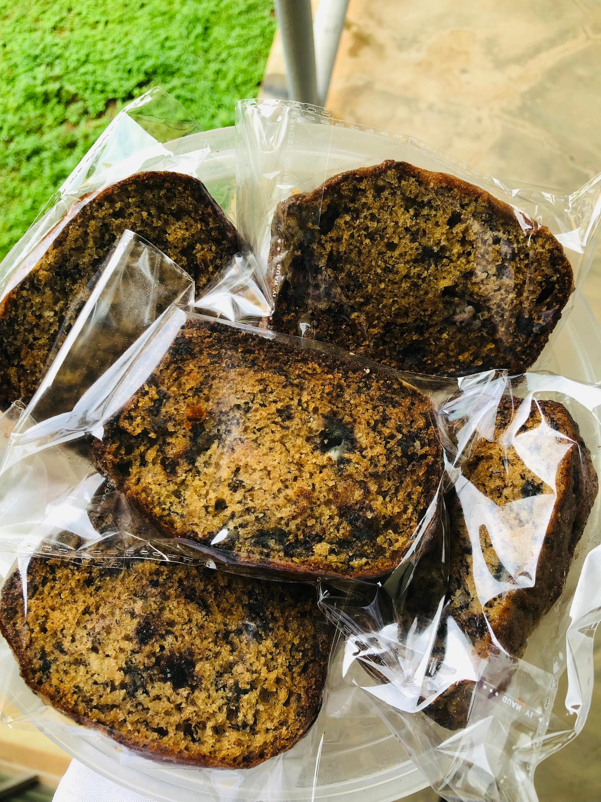 Banana bread slices